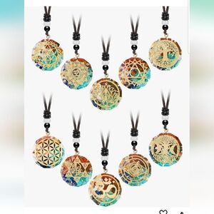 Chakra Necklace Orgonite Necklace Crystal Pendant Necklace Spiral Chakra Healing